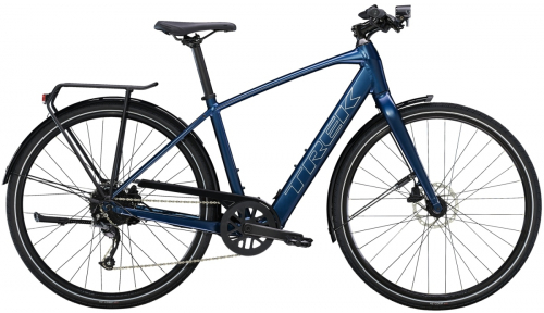 Trek EX-DEMO Fx+ 2 Electric Hybrid Bike Size Large Satin Mulsanne Blue Large Satin Mulsanne Blue - Cycles UK